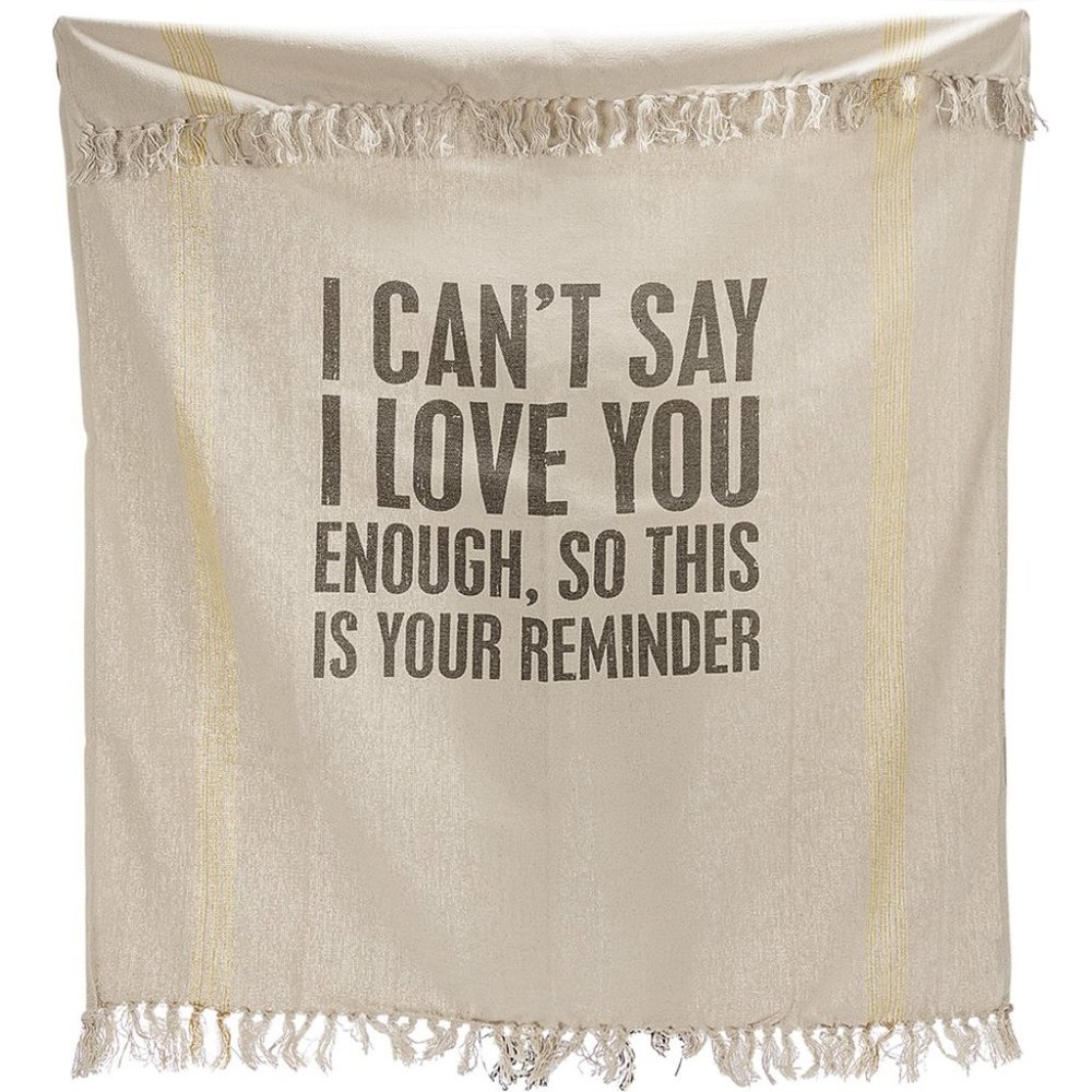 NWT Primitives by Kathy | Cream 'I Can't Say I Love You Enough' Fringe Throw